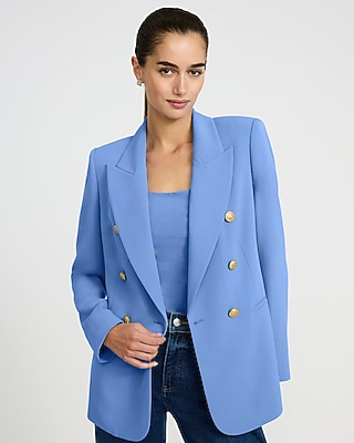 Luxe Stretch Double Breasted Novelty Button Blazer