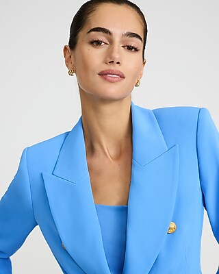 Luxe Stretch Double Breasted Novelty Button Blazer
