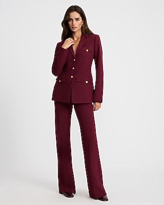 Long Slim Novelty Button Utility Blazer Signature Stretch
