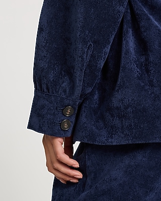 Corduroy Button Front Belted Jacket