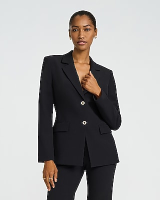 Studio Stretch Twill Novelty Button Corset Blazer