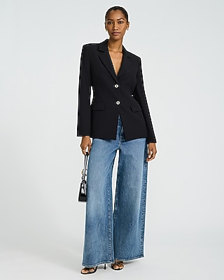 Studio Stretch Twill Novelty Button Corset Blazer