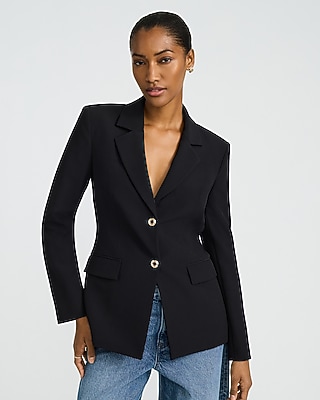 Studio Stretch Twill Novelty Button Corset Blazer