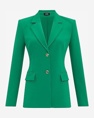 Studio Stretch Twill Novelty Button Corset Blazer