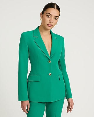 Studio Stretch Twill Novelty Button Corset Blazer