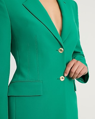 Studio Stretch Twill Novelty Button Corset Blazer