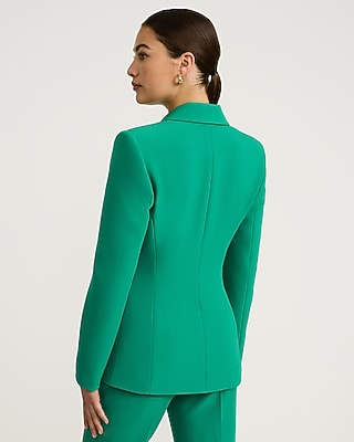 Studio Stretch Twill Novelty Button Corset Blazer