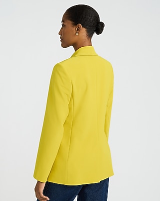 Studio Stretch Twill Double Breasted Novelty Button Blazer | Express
