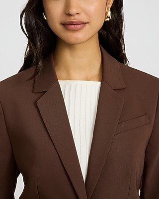 Editor Stretch Cotton Fitted Two Button Blazer