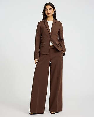 Editor Stretch Cotton Fitted Two Button Blazer