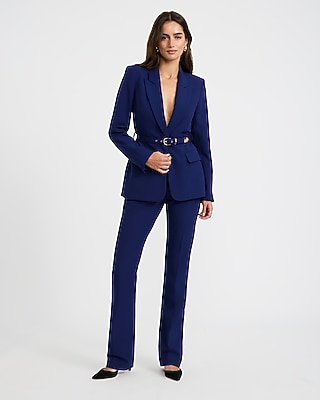 Studio Stretch Twill Long Slim Belted Blazer