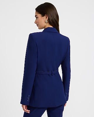 Studio Stretch Twill Long Slim Belted Blazer