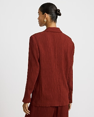 Textured Plisse Open Front Blazer