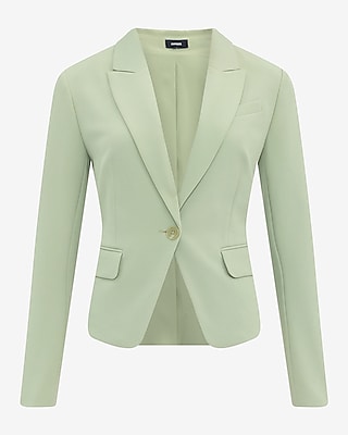 Signature Stretch Cropped Fitted Cutaway Blazer