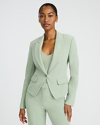 Signature Stretch Cropped Fitted Cutaway Blazer - image 2