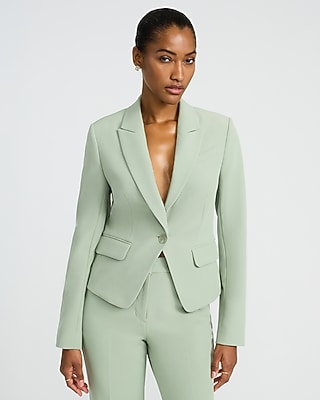 Signature Stretch Cropped Fitted Cutaway Blazer - image 5