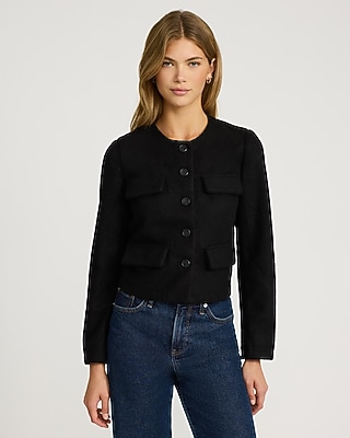 Boucle Crew Neck Multi Pocket Jacket - image 5