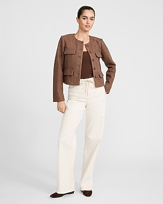 Boucle Crew Neck Multi Pocket Jacket - image 3