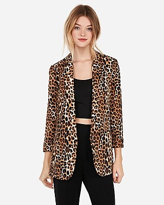 leopard print blazer women