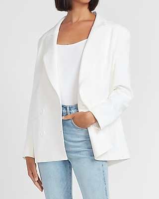 Supersoft Oversized Double Breasted Peak Lapel Blazer | Express