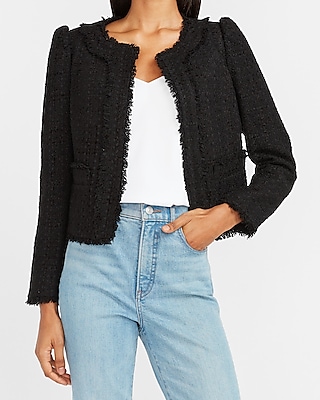 next black boucle jacket