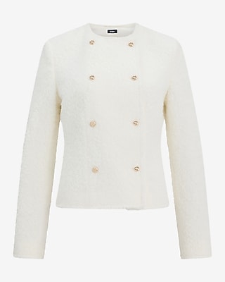Faux Mohair Double Breasted Jacket