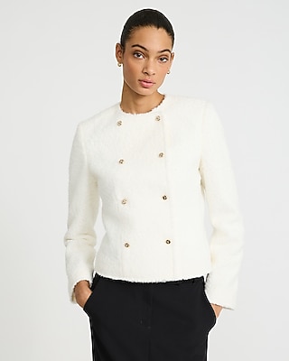 Faux Mohair Double Breasted Jacket