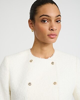 Faux Mohair Double Breasted Jacket