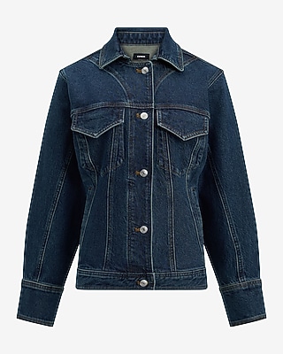 Dark Wash Fitted Denim Jacket