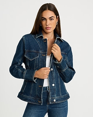 Dark Wash Fitted Denim Jacket