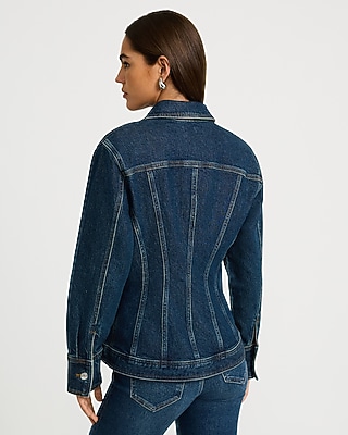 Dark Wash Fitted Denim Jacket
