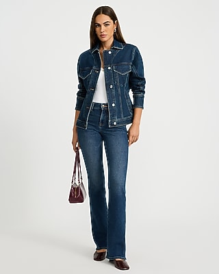 Dark Wash Fitted Denim Jacket