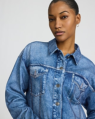 Denim Dark Wash Knit Jacket