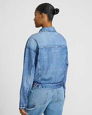Denim Dark Wash Knit Jacket