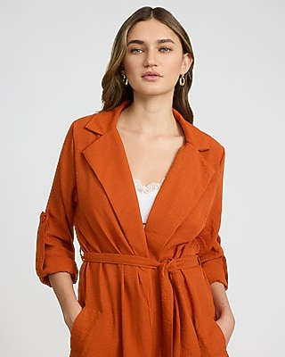 Lightweight Belted Midi Trench Coat