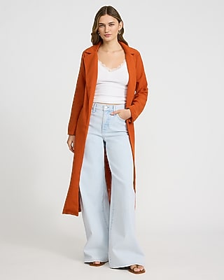 Lightweight Belted Midi Trench Coat