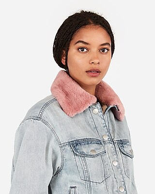 faux sherpa denim jacket