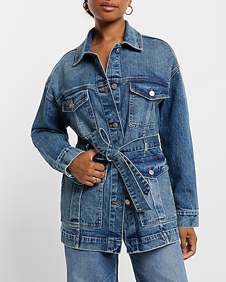 Jean jacket hot sale with belt