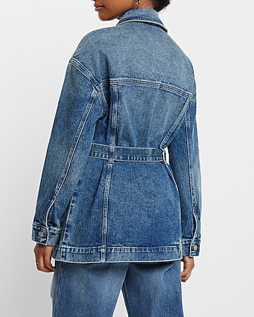 Tall Women's Denim Jacket in Vintage Medium Blue