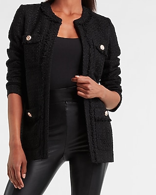 next black boucle jacket