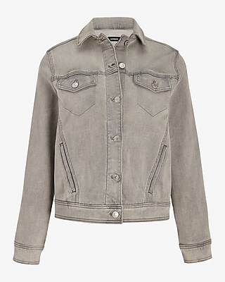 grey denim trucker jacket