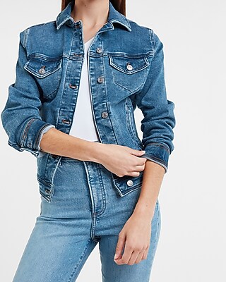 Knit Denim Trucker Jacket Express