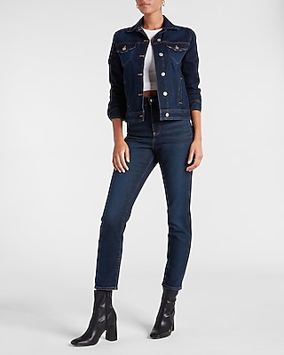 Spacing Out Dark Denim Jacket, Women's Denim Jacket