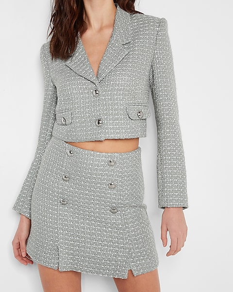 Cropped Tweed Jacket | Express Cropped Tweed Jacket | Express