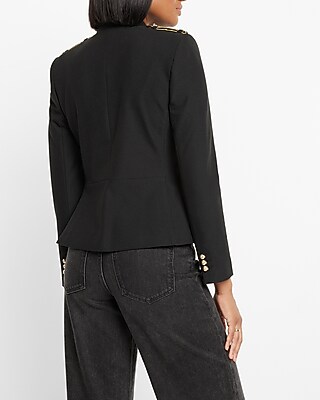 MILITARY JACKET WITH PIPING 7806850:PITCH BLACK:XS PETITE - thumbnail 5