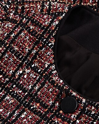 Metallic Plaid Tweed Jacket | Express