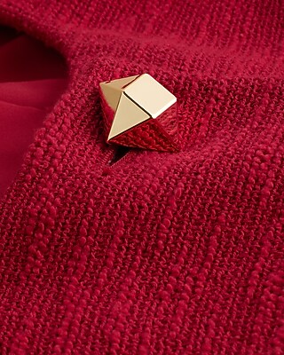 Tweed Scoop Neck Novelty Button Jacket | Express