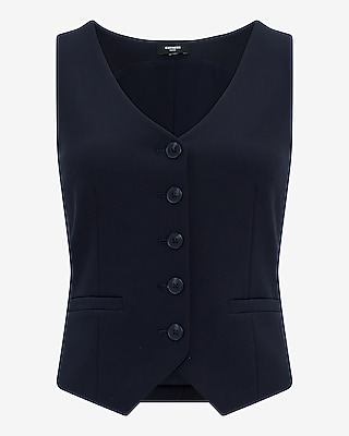 Editor Studio Stretch Twill Five Button Blazer Vest