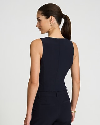 Editor Studio Stretch Twill Five Button Blazer Vest