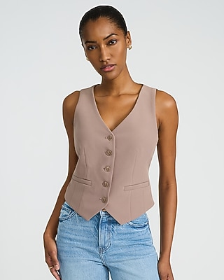 Editor Studio Stretch Twill Five Button Blazer Vest